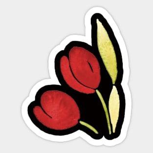 Tulips Cherry - Full Size Image Sticker